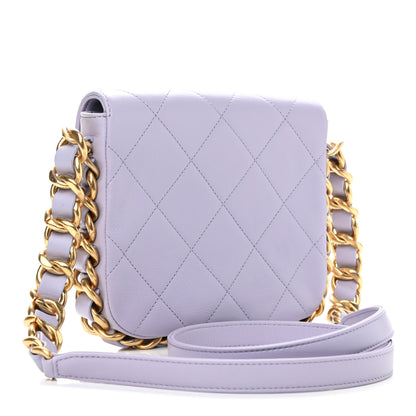 Chanel Calfskin Quilted Small Framing Chain Bag Light Purple 3 of 12