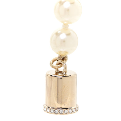 Chanel Pearl Crystal CC Airpods Necklace Gold 5 of 7