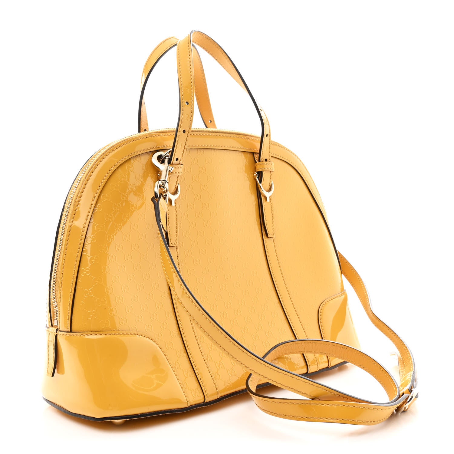 Gucci Patent Microguccissima Small Nice Top Handle Dome Bag Bumblebee 3 of 13