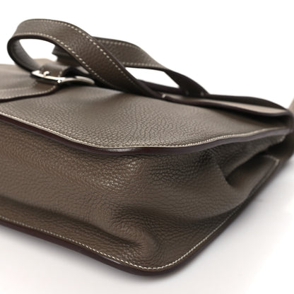 Hermes Taurillon Clemence Halzan 25 Etoupe 10 of 10