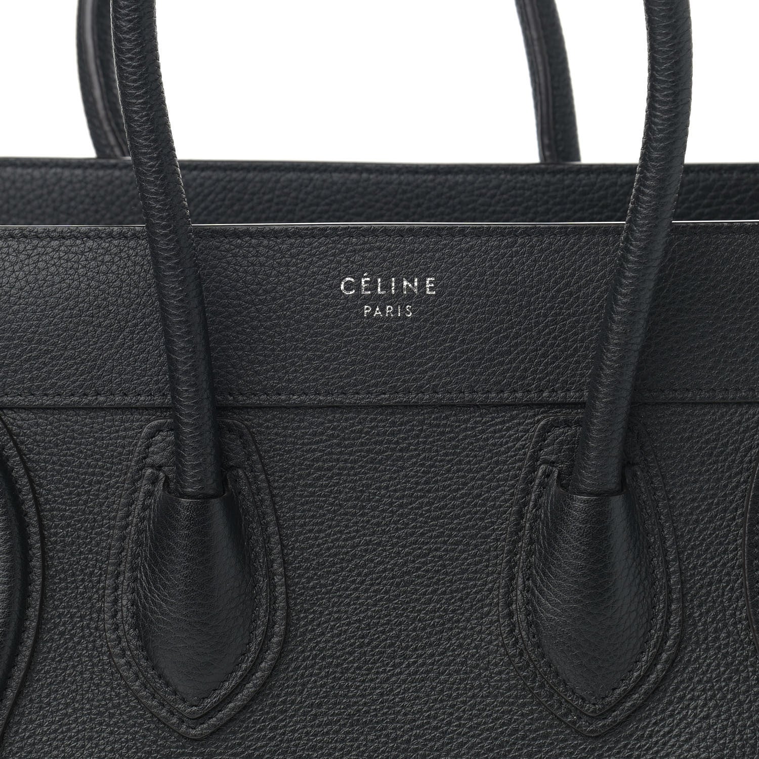 Celine Drummed Calfskin Micro Luggage Black 7 of 14
