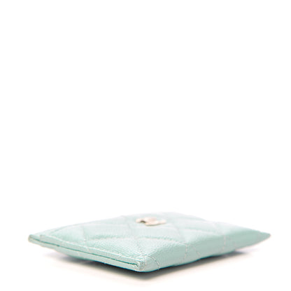 Chanel Caviar Quilted Card Holder Light Blue 3 of 8