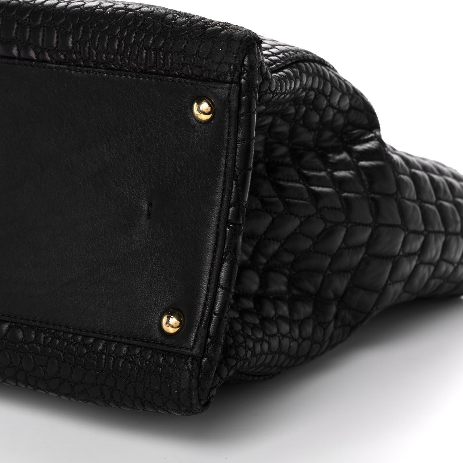 Fendi Nappa Crocodile Trapuntata Large 3Jours Tote Black 10 of 11