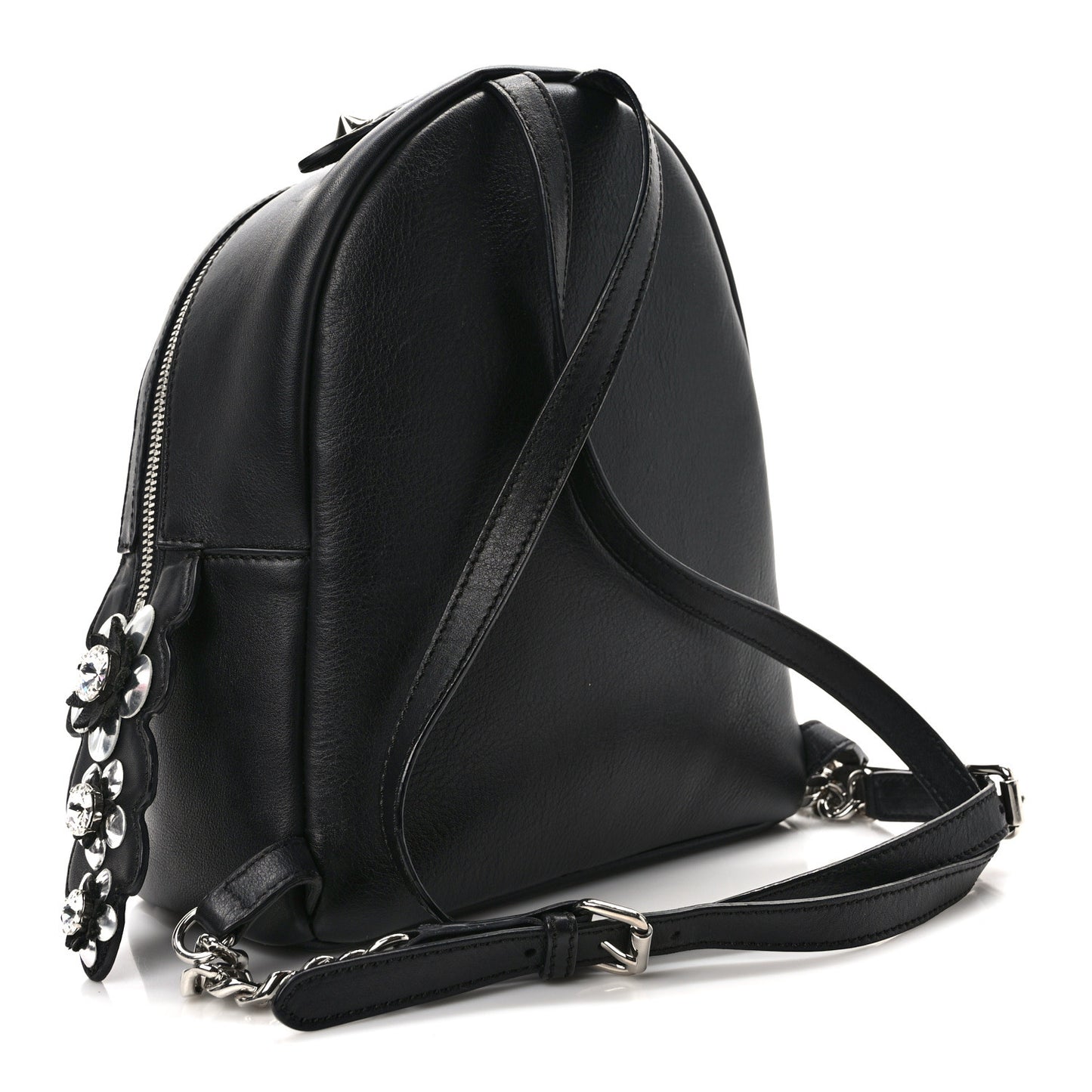 Vitello Dolce Crystal Flowerland Croc Tail Mini Backpack Black