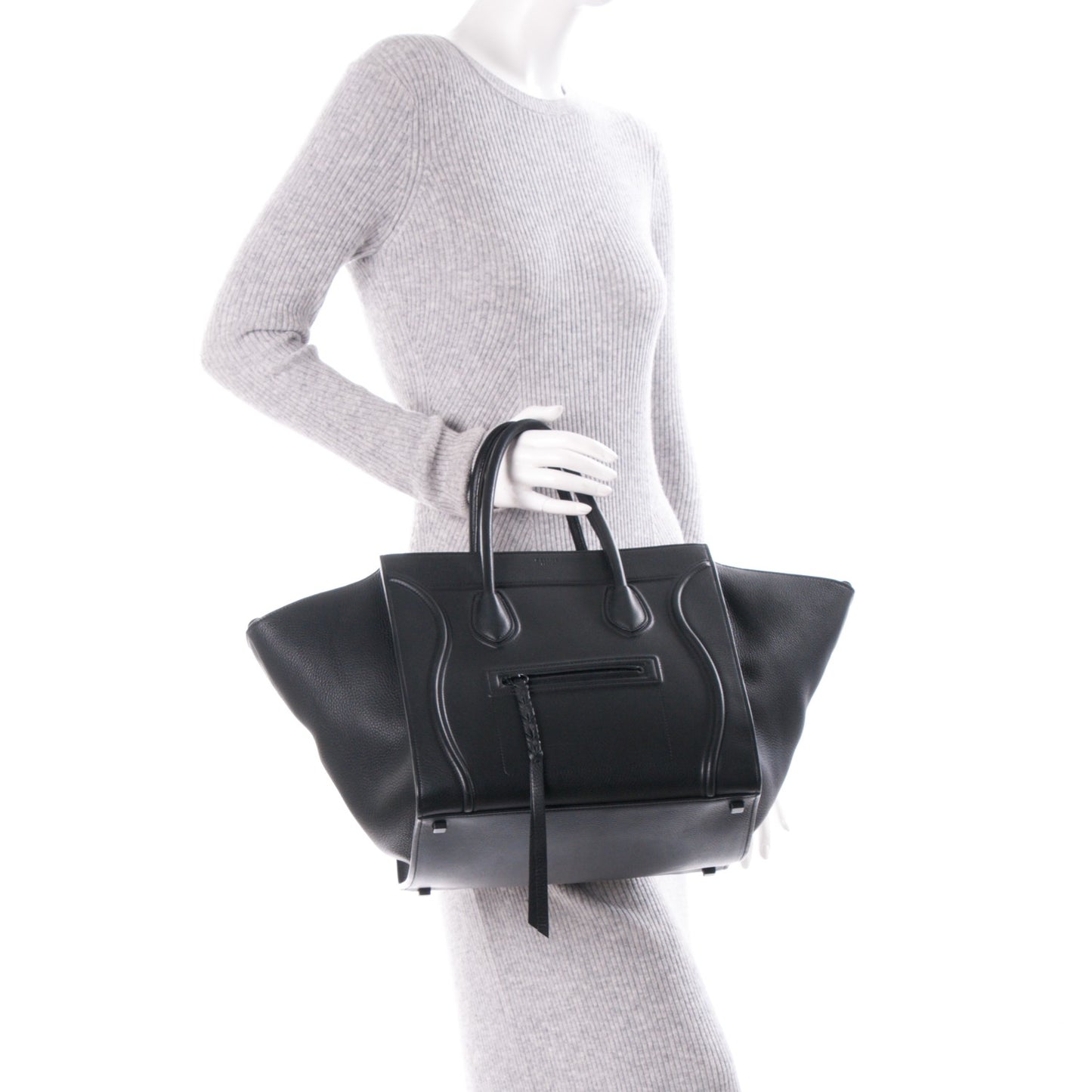 Supple Calfskin Medium Phantom Luggage Black