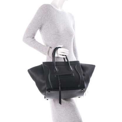 Celine Supple Calfskin Medium Phantom Luggage Black 4 of 7