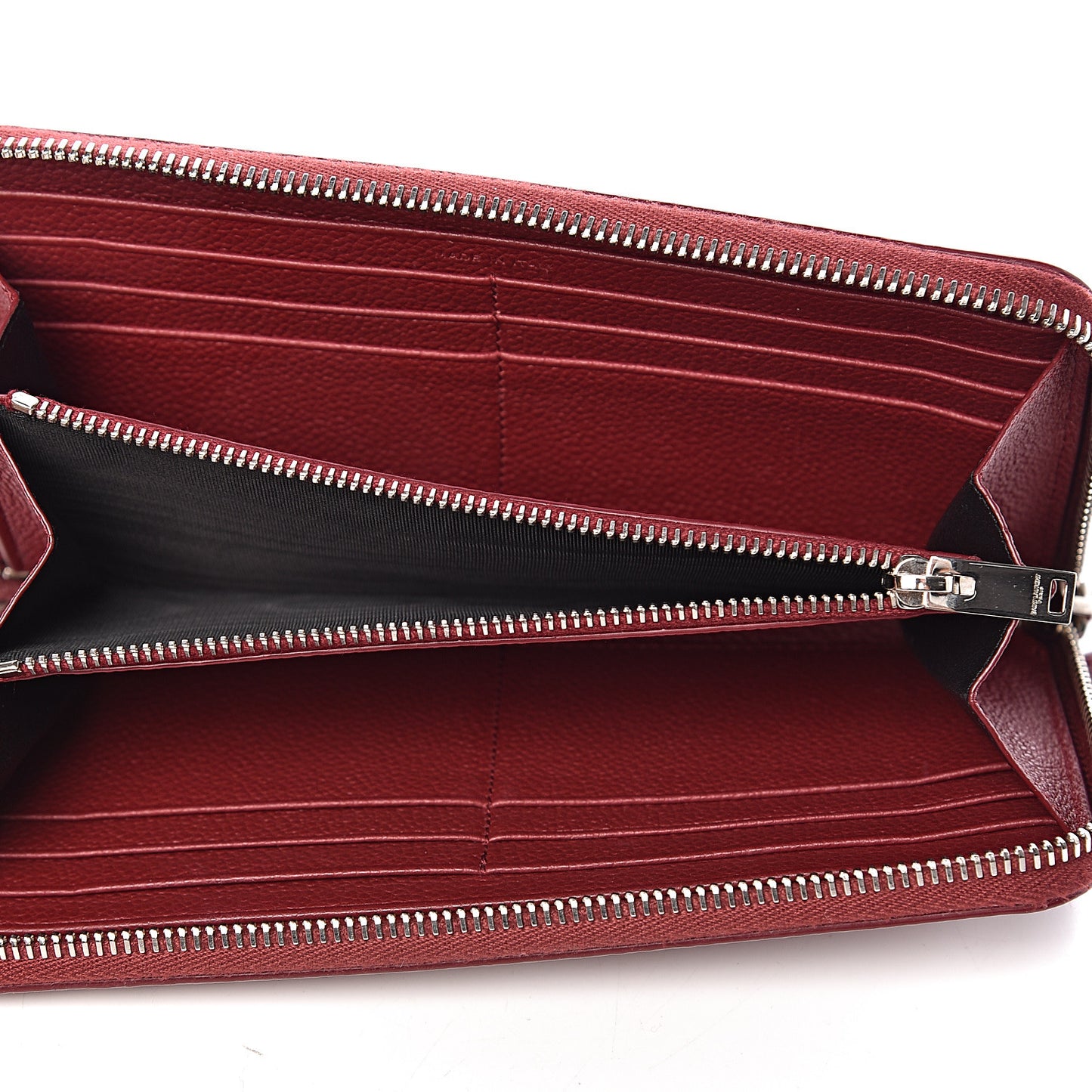 Grained Calfskin Rive Gauche Zip Around Wallet Palissandre