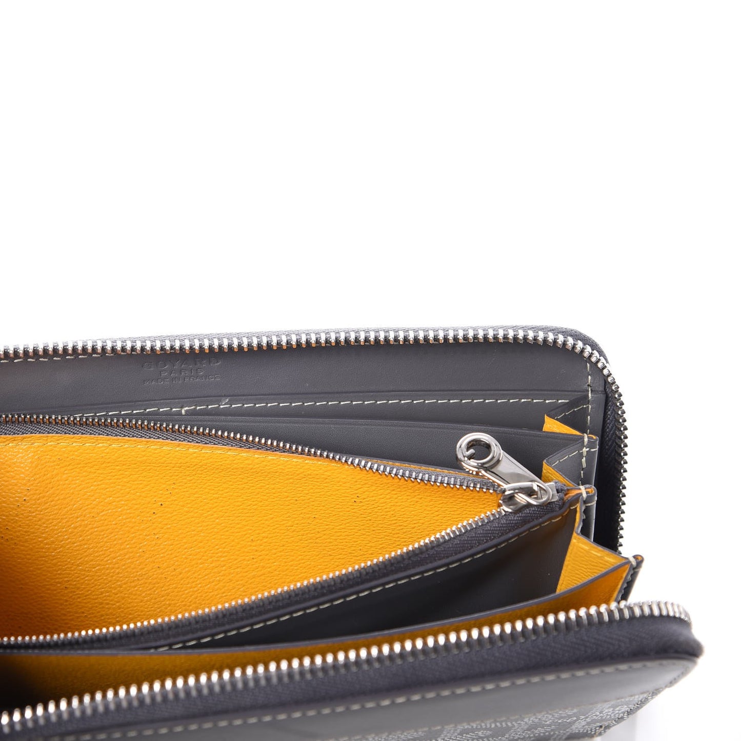 Goyardine Matignon Zip Around GM Wallet Grey