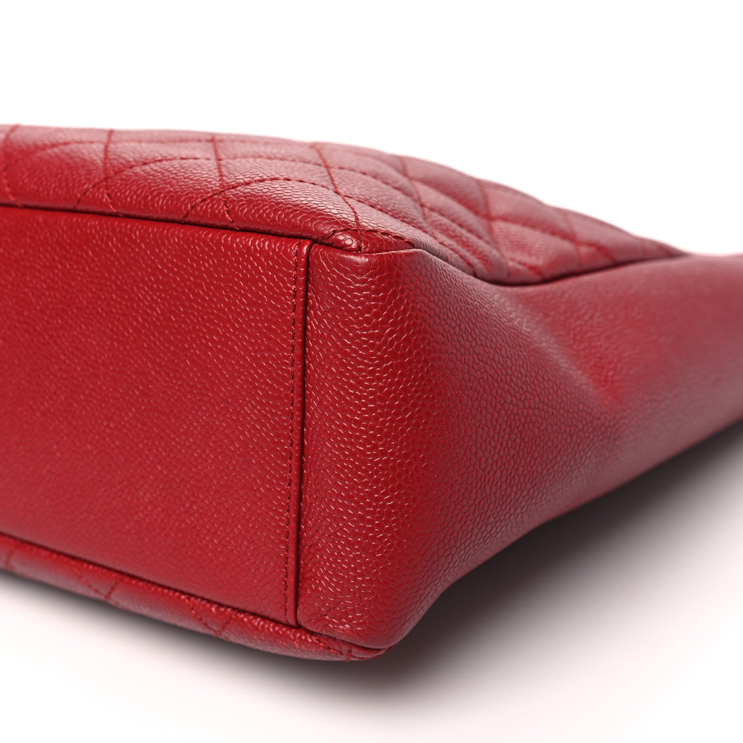 Chanel Caviar Quilted Vertical Grand Shopping Tote GST Red 10 of 12