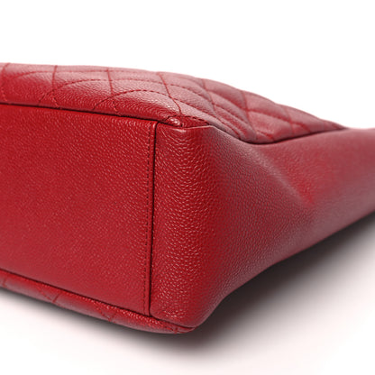 Chanel Caviar Quilted Vertical Grand Shopping Tote GST Red 10 of 12