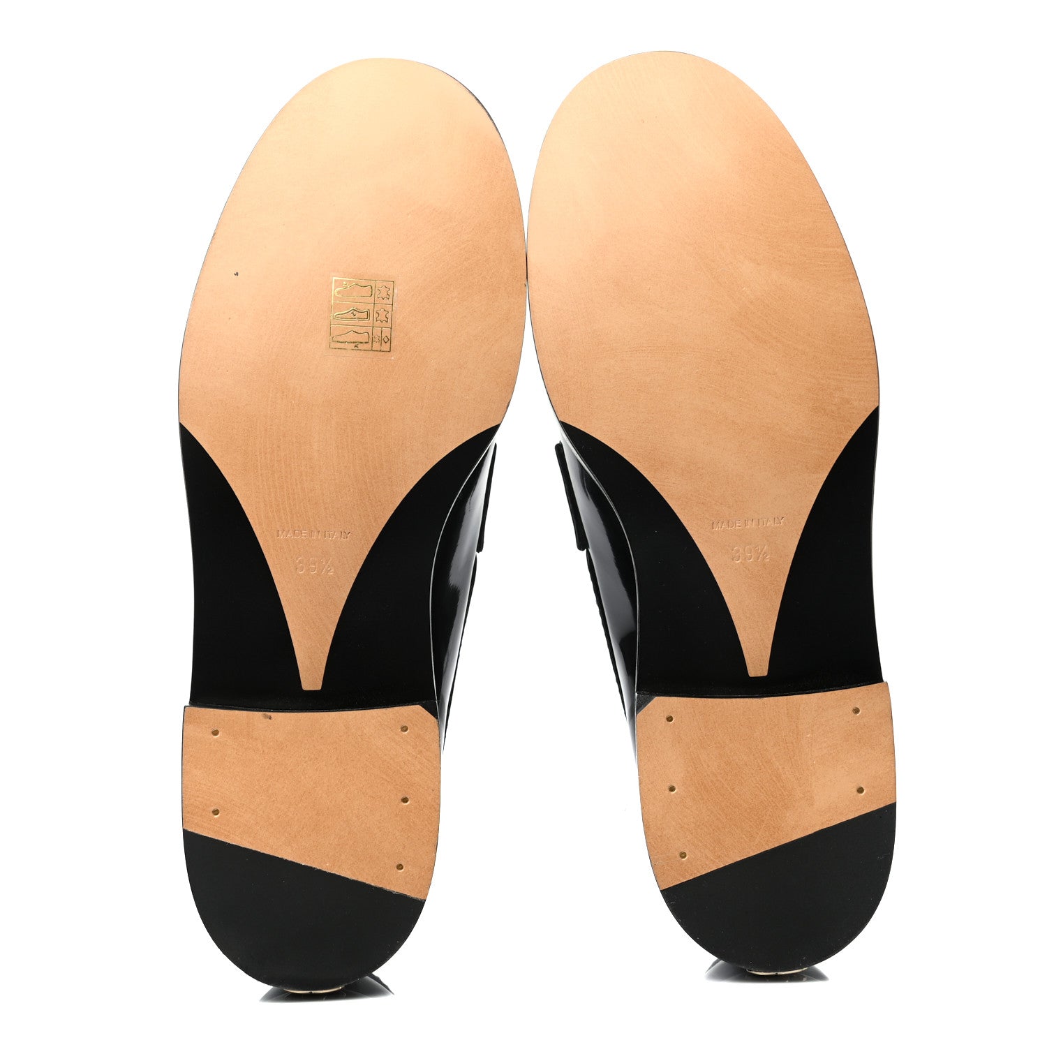 Chanel Shiny Calfskin Logo Loafers 39.5 Black 5 of 8