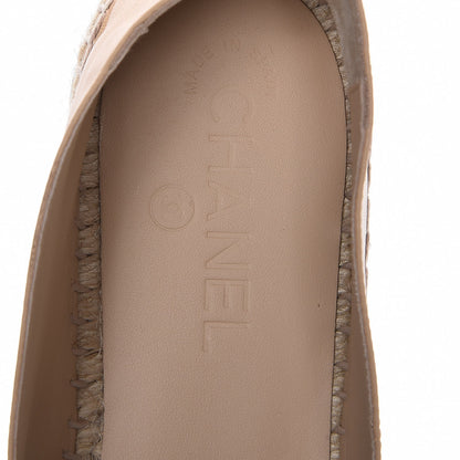 Chanel Lambskin CC Espadrilles 40 Beige Black 7 of 8