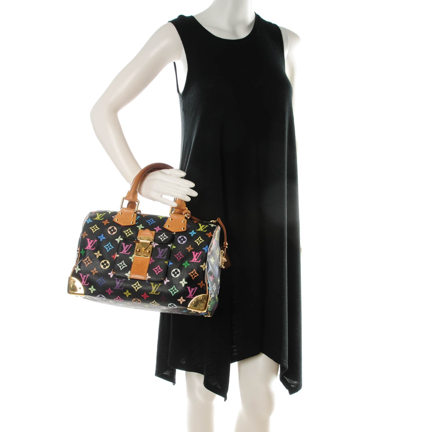 Louis Vuitton Monogram Multicolor Speedy 30 Black 2 of 8
