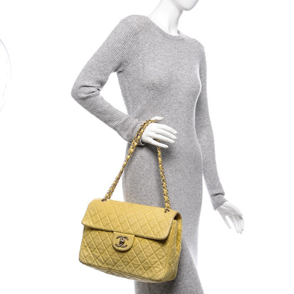Chanel Lambskin Quilted Maxi Single Flap Yellow 2 of 20