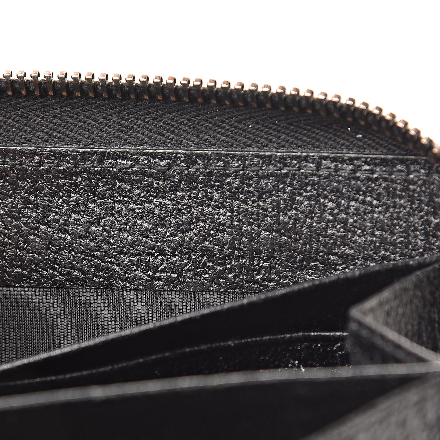 Monogram Metal Bar Zip Around Wallet Black