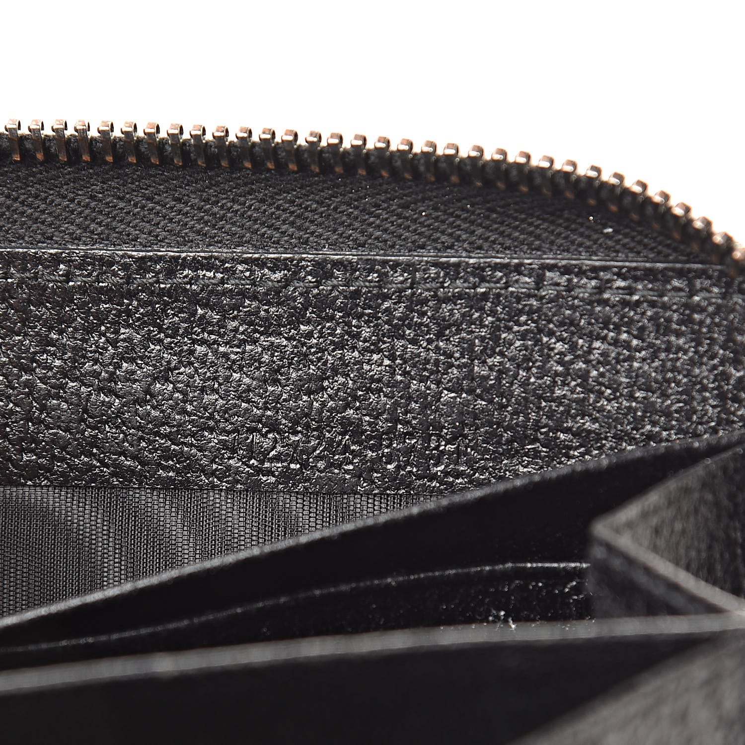 Gucci Monogram Metal Bar Zip Around Wallet Black 7 of 13