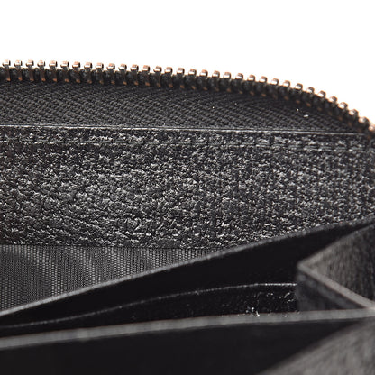 Gucci Monogram Metal Bar Zip Around Wallet Black 7 of 13