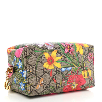 Gucci Soft GG Supreme Monogram Flora Calfskin Medium Ophidia Cosmetic Case Beige Ebony Multicolor Rosso 4 of 8