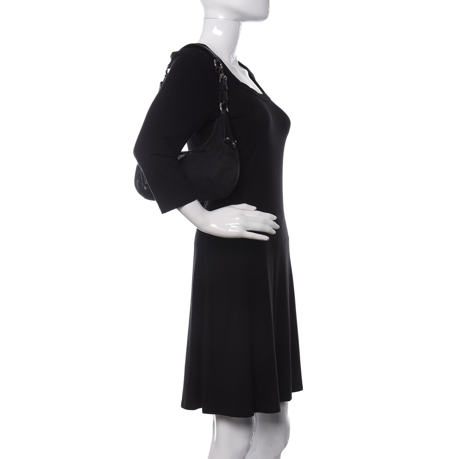 Prada Tessuto Nylon Vela Robot Triangle Hobo Black 2 of 10