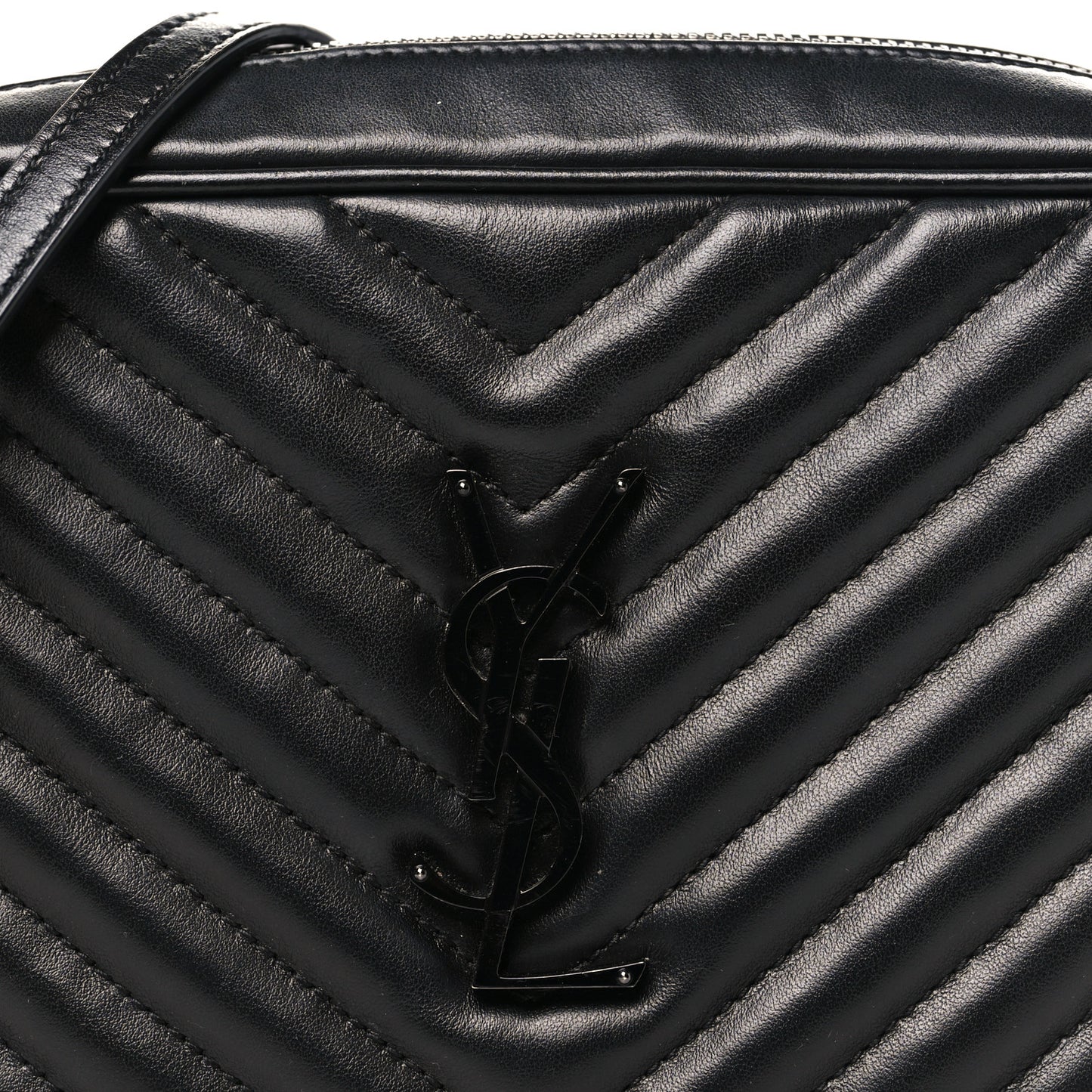 Calfskin Matelasse Monogram Monochrome Lou Camera Bag Black