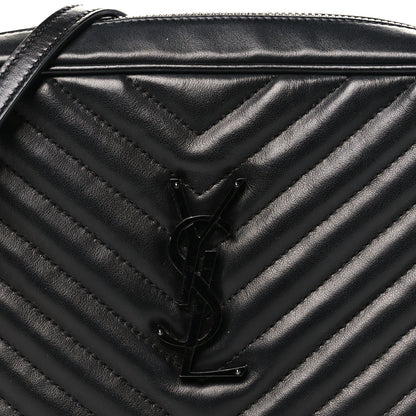 Saint Laurent Calfskin Matelasse Monogram Monochrome Lou Camera Bag Black 8 of 12