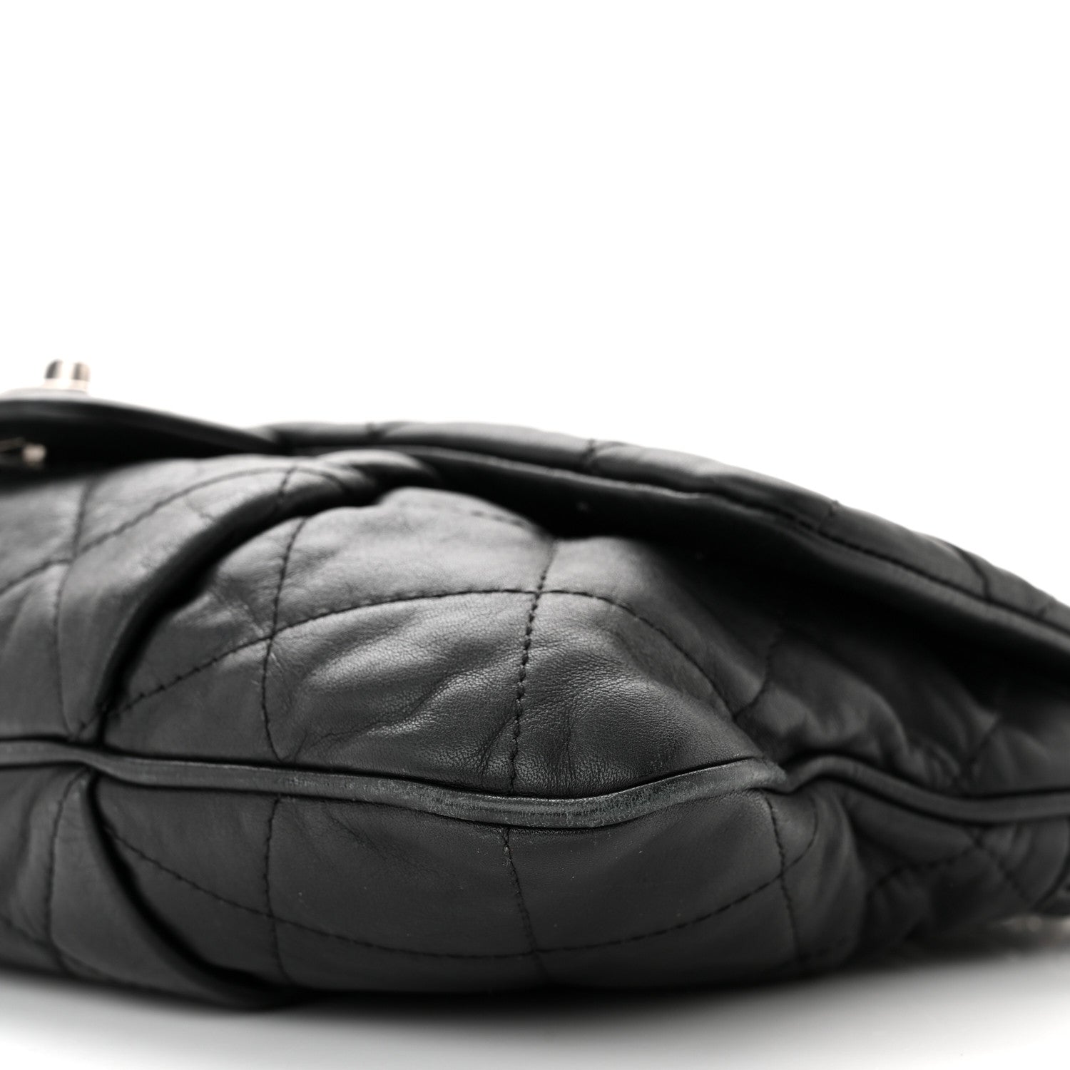 Chanel Calfskin Coco Pleats Messenger Flap Black 10 of 10