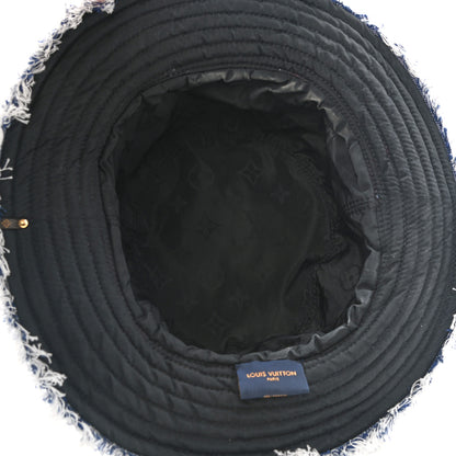 Louis Vuitton Monogram Denim Fringe Bob Bucket Hat M Blue 7 of 10