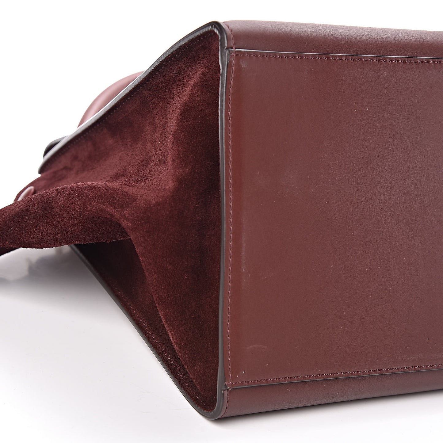 Smooth Calfskin Suede Medium Trapeze Burgundy
