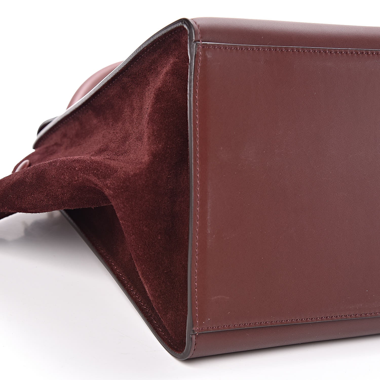 Celine Smooth Calfskin Suede Medium Trapeze Burgundy 6 of 9