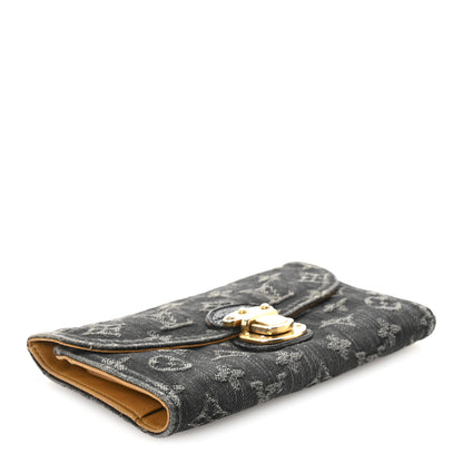Louis Vuitton Denim Amelia Wallet Black 4 of 6