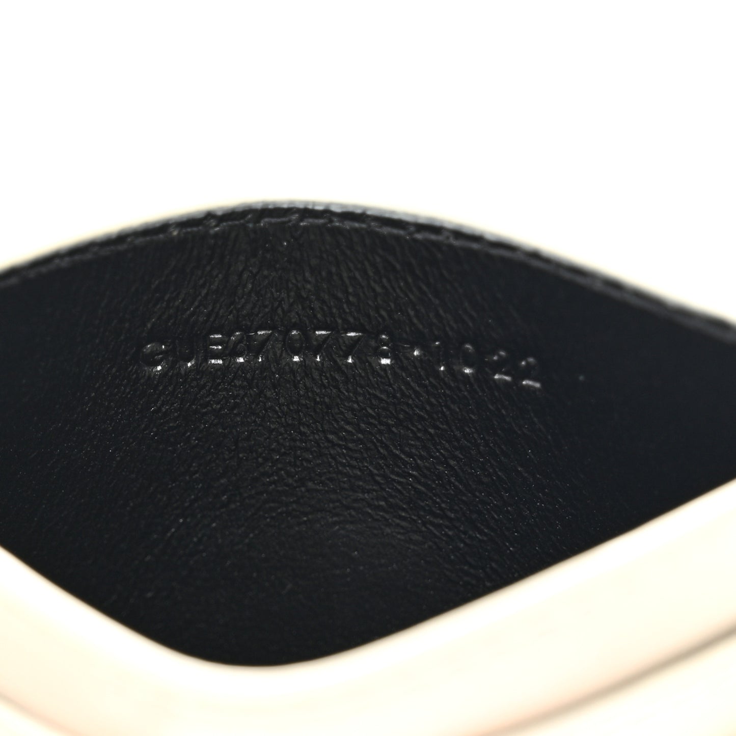 Lizard Embossed Monogram Credit Card Case Crema Soft