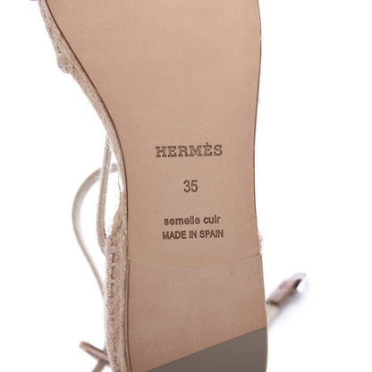 Hermes Cotton Ole Drill Espadrille 35 Brume 7 of 9