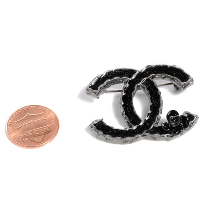 Chanel Enamel CC Camellia Brooch Black 2 of 5