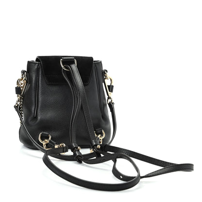 Chloe Suede Calfskin Mini Faye Backpack Black 3 of 9