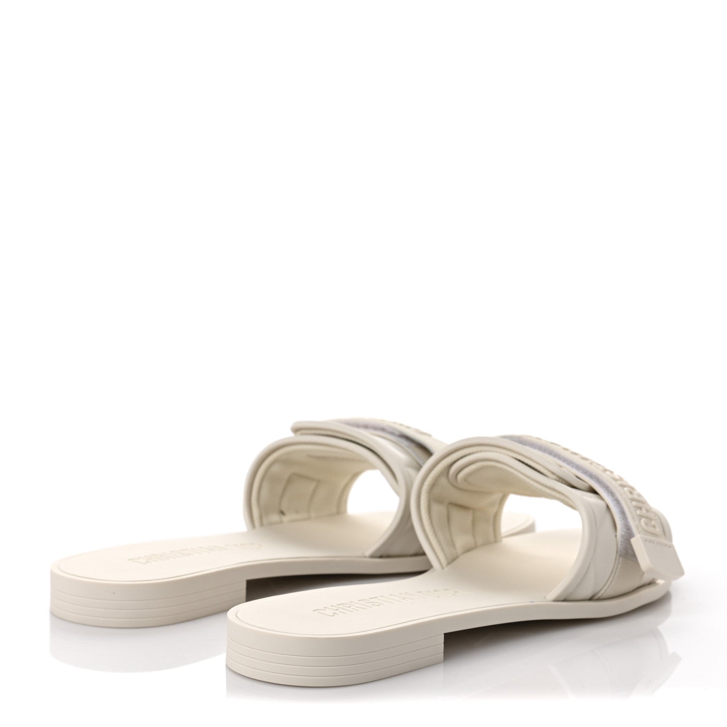 Christian Dior Rubber Macrocannage Dio(r)evolution Slide Sandals 41 Off White 4 of 8