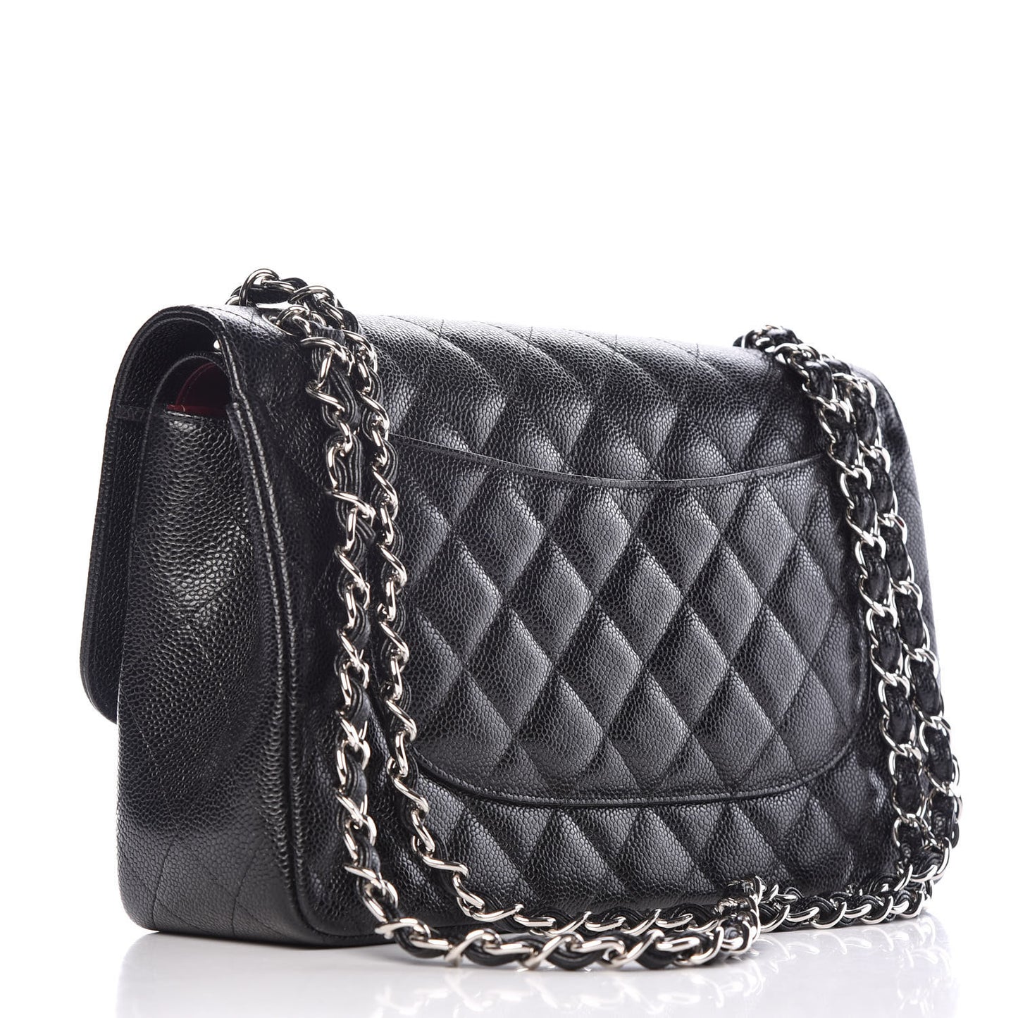 Caviar Quilted Jumbo Double Flap Black