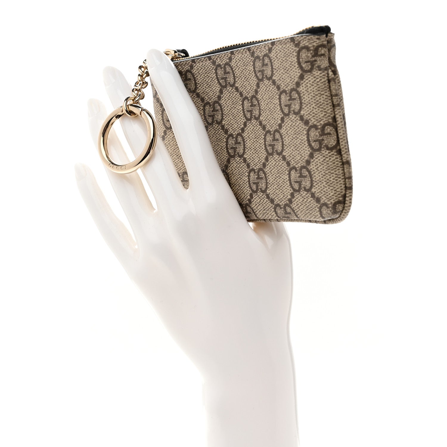 Gucci GG Supreme Monogram Selleria Key Case Brown 2 of 8