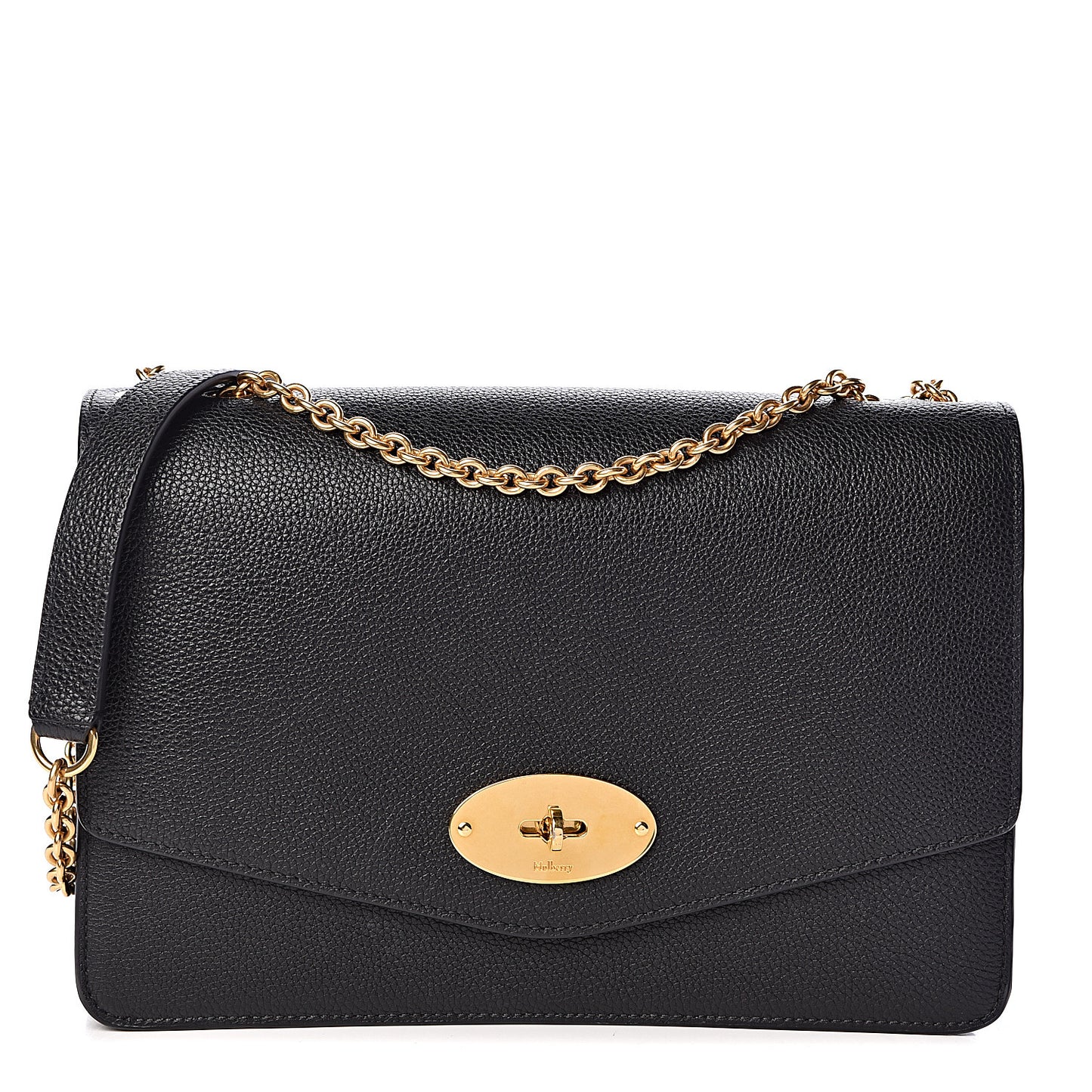 Small Classic Grain Calfskin Large Darley Black