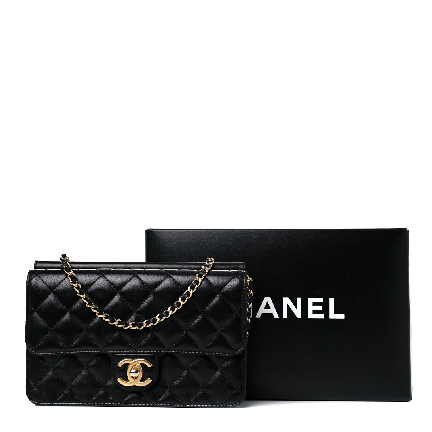 Chanel Lambskin Quilted Medium Crossing Times Flap Black 23 of 23