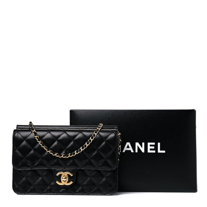 Chanel Lambskin Quilted Medium Crossing Times Flap Black 23 of 23
