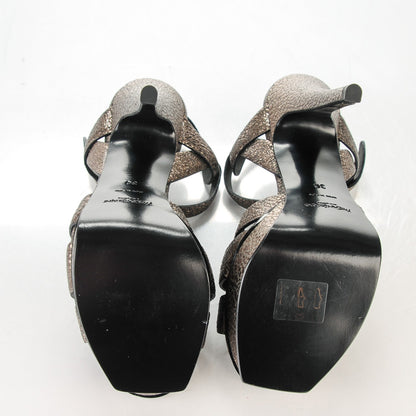 Saint Laurent Vulcano Calfskin Tribute 105 Platform Sandals 34 Canna Fucile 5 of 8
