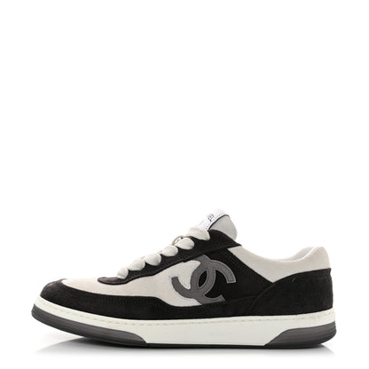 Chanel Fabric Womens Logo Sneakers 36 Black White 1 of 9