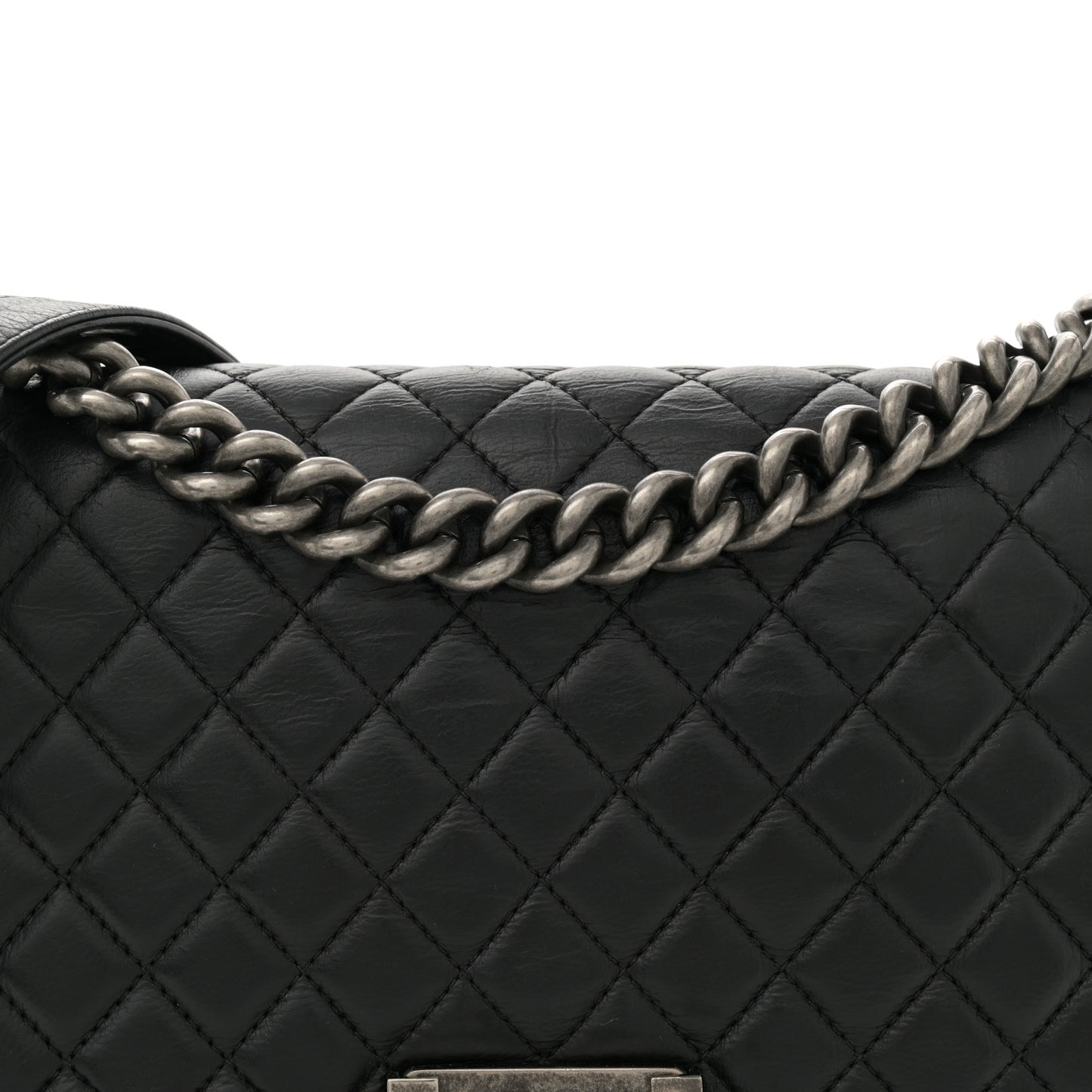 Calfskin Quilted Medium Boy Flap Black