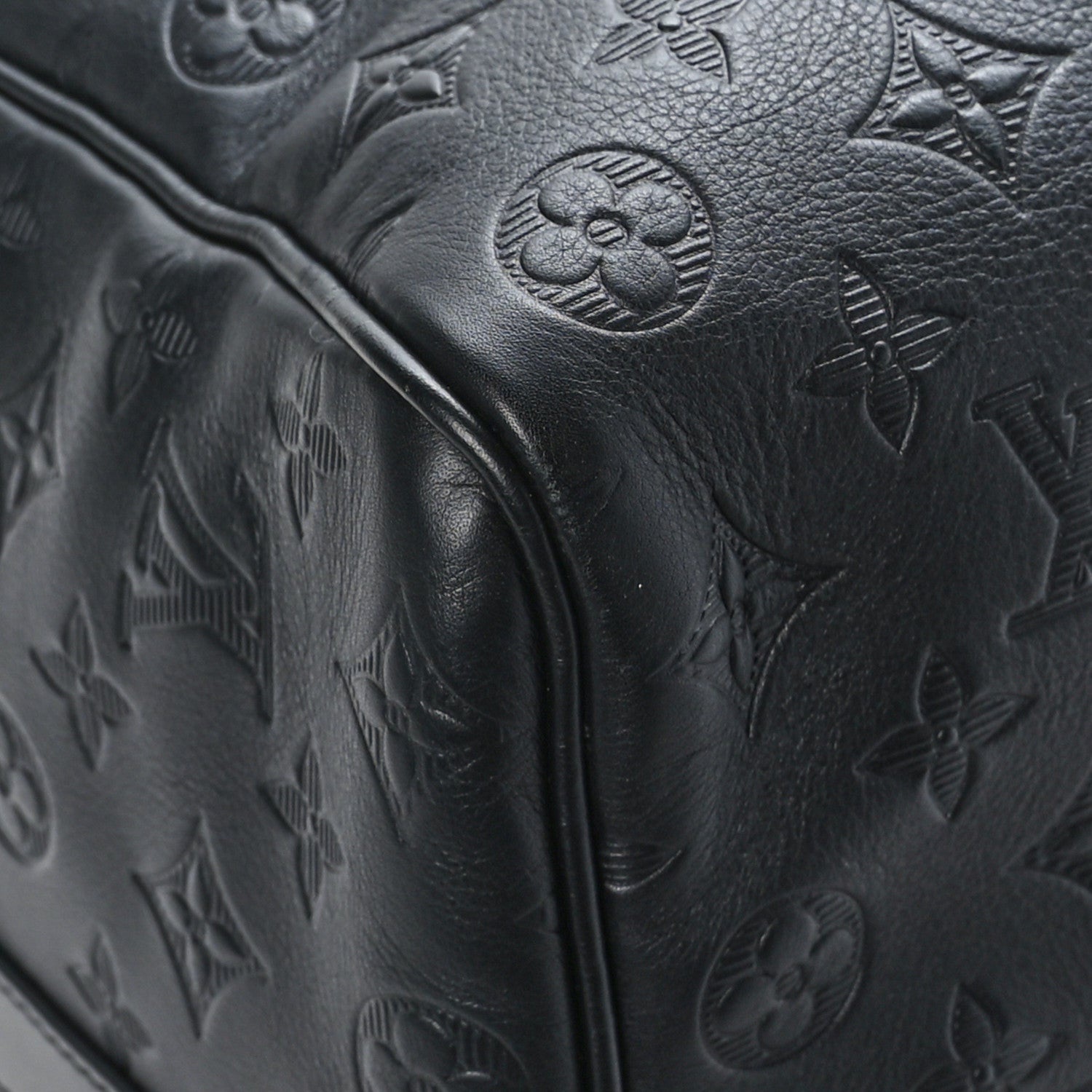 Louis Vuitton Calfskin Shadow Monogram Keepall Bandouliere 50 Black 6 of 9