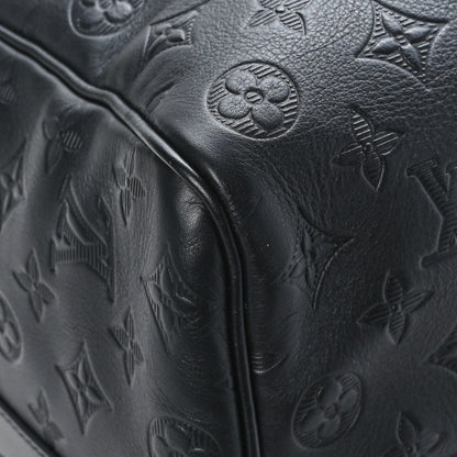Louis Vuitton Calfskin Shadow Monogram Keepall Bandouliere 50 Black 6 of 9