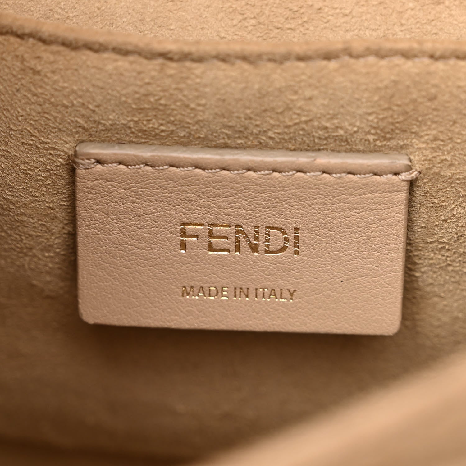 Fendi Vitello Liberty FF 1974 Embossed Kan I Shoulder Bag Tortora 6 of 18