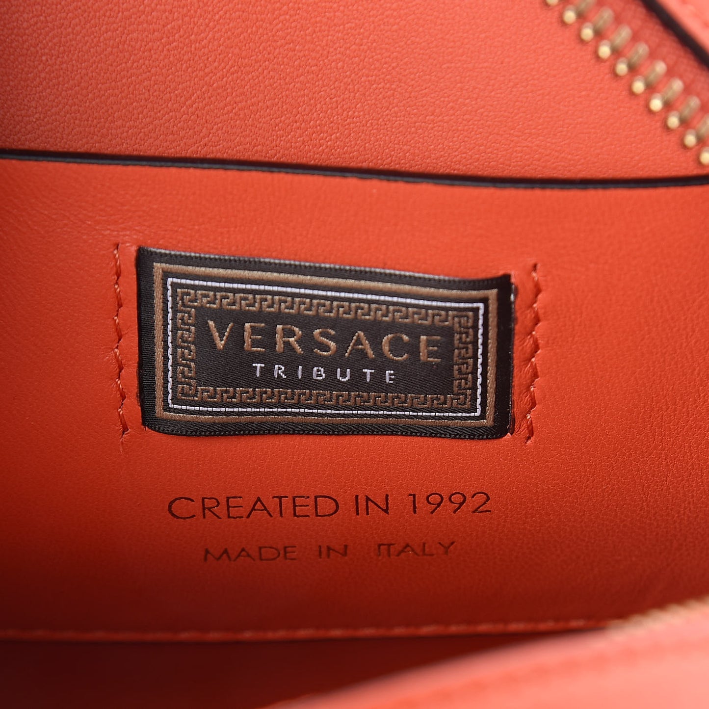 Calfskin Small Medallion Tribute Bowling Bag Orange