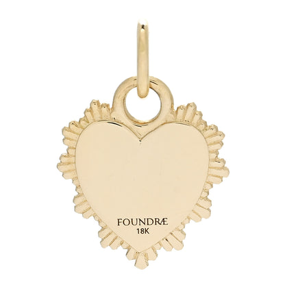Foundrae 18K Yellow Gold Diamond Miniature Heart Pendant 3 of 4