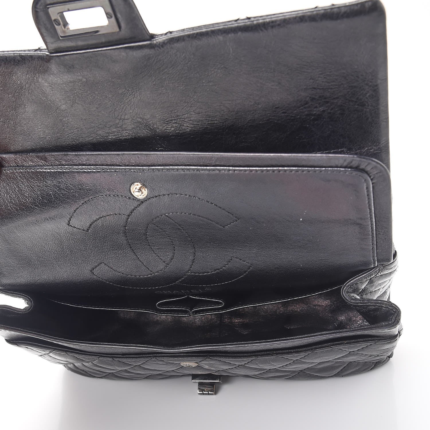 Chanel Metallic Aged Calfskin 2.55 Reissue 226 Flap So Black 6 of 10