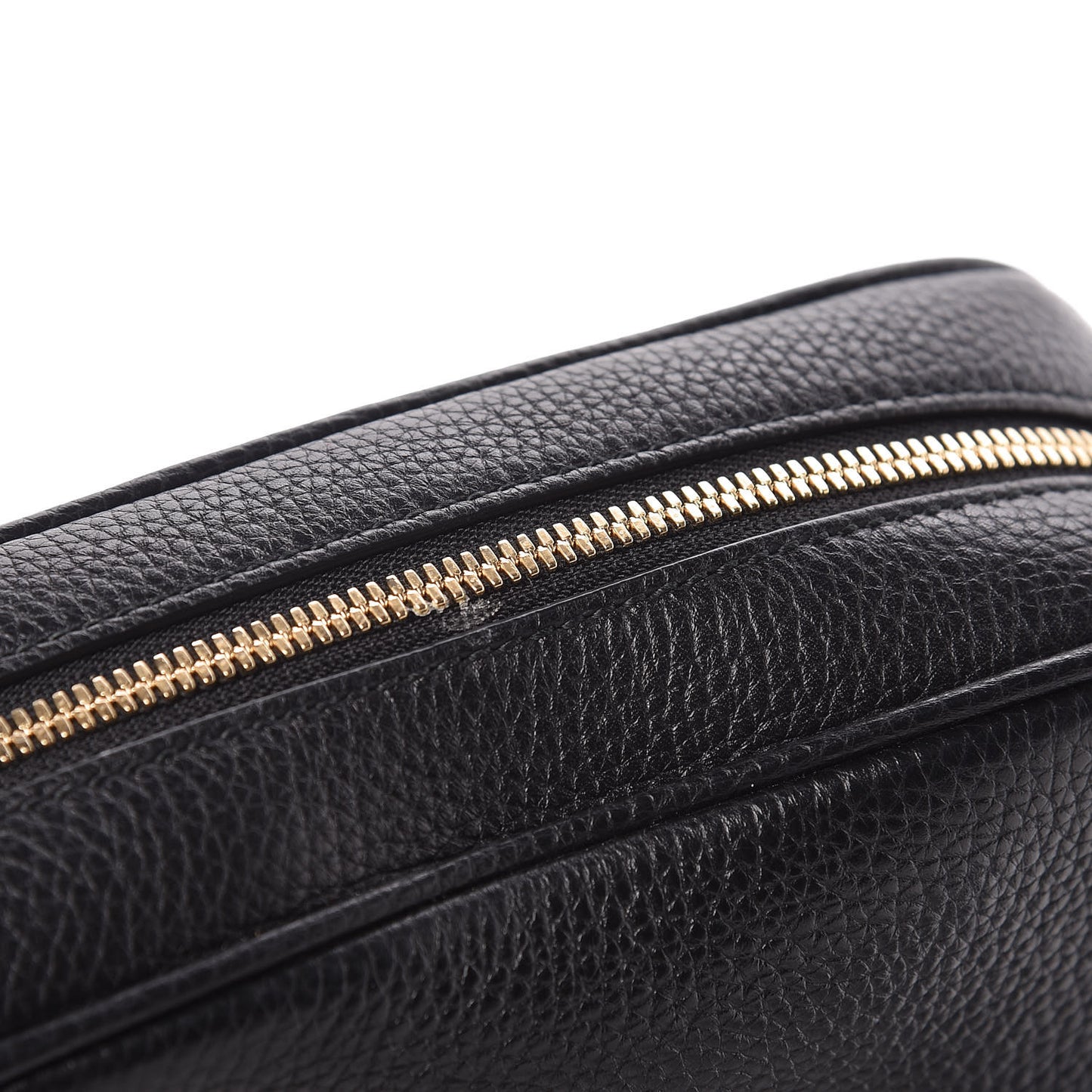 Pebbled Calfskin Small Soho Disco Bag Black